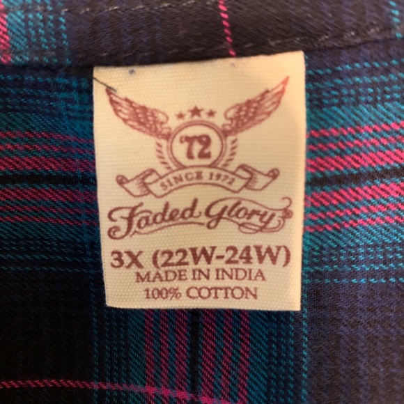 Faded Glory button lightweight flannel shirts - Picture 3 of 4